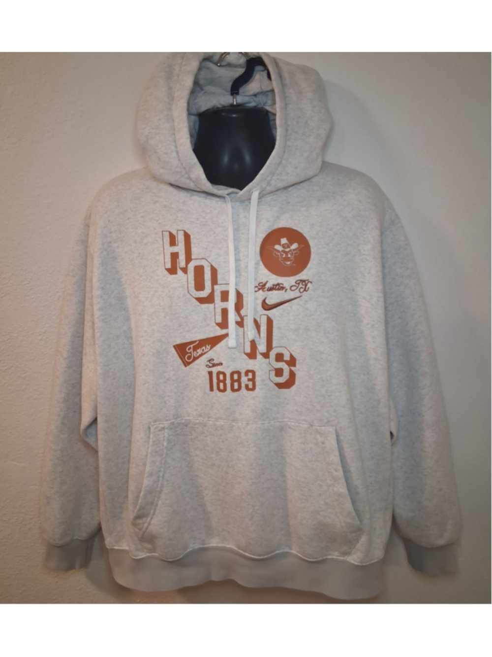 Texas Longhorns Nike Sportswear Club Fleece Men's XL Hoodie Sweatshirt Gray 2024